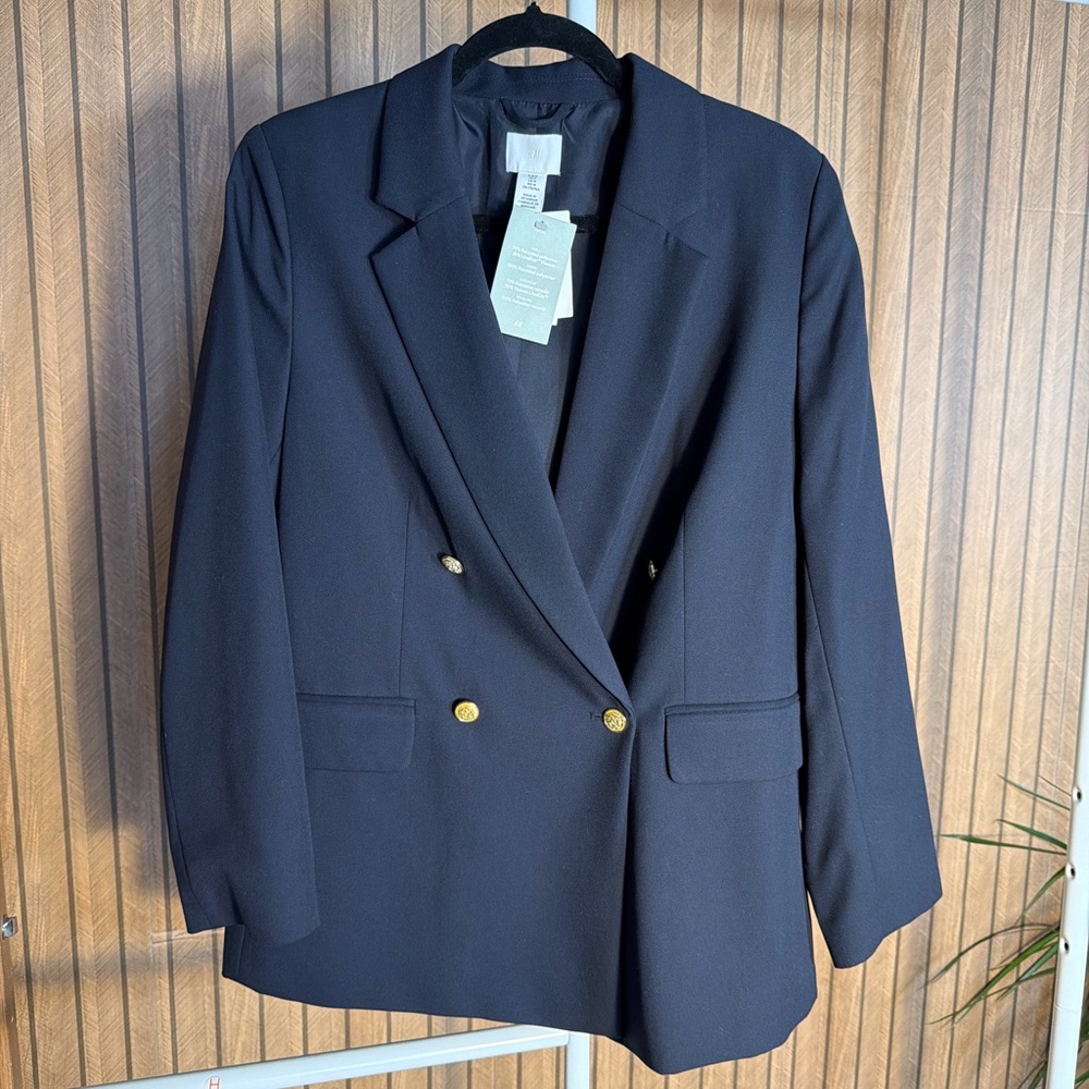 H&M Dark Blue Blazer with Gold Buttons